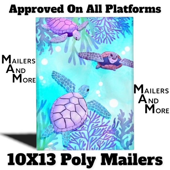 50 10X13 Poly Mailers Turtles Ocean Shipping Bags Envelopes Bags PRICE IS FIRM - Picture 3 of 9